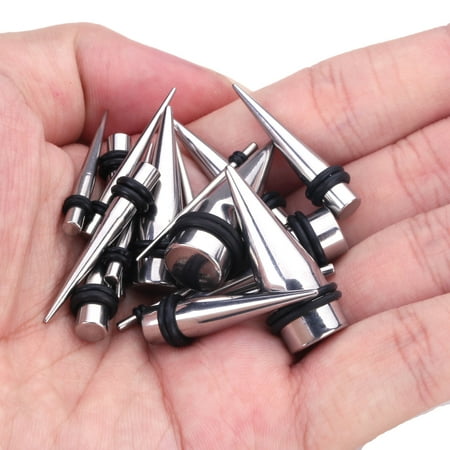 BodyJ4You 36PC Gauges Kit Ear Stretching 14G-00G Surgical Steel Taper Screw Fit Tunnel Plug Jewelry